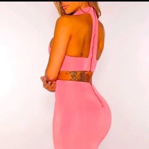 Hot Miami Styles cut out dress with open slit in front